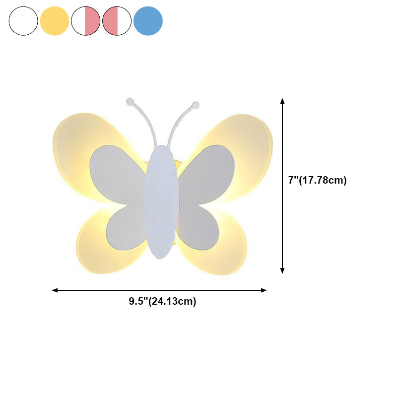 1-Light Butterfly Wall Sconce Modern Style Metal Wall Lighting for Living Room