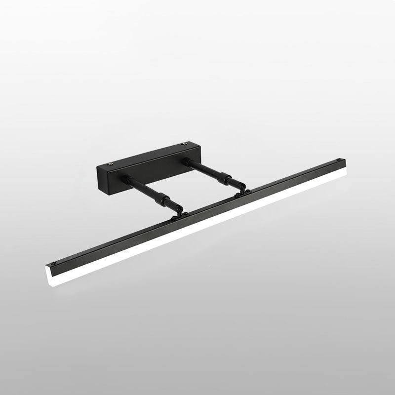 Metal Linear Shape Wall Light Modern 1-Light Swing Arm Mirror Wall Mount Light Fixture