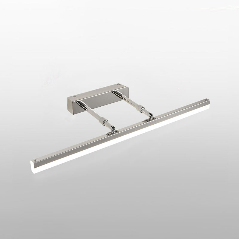 Metal Linear Shape Wall Light Modern 1-Light Swing Arm Mirror Wall Mount Light Fixture