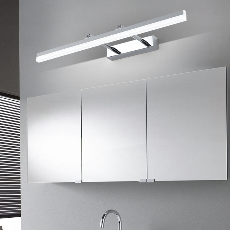 Metal Linear Shape Wall Light Modern 1-Light Swing Arm Mirror Wall Mount Light Fixture