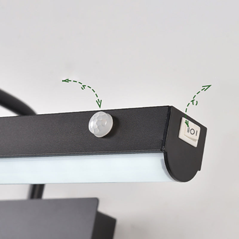 Illuminazione vanity lineare in stile moderno metallo 1 luci di applizia di vanità luce
