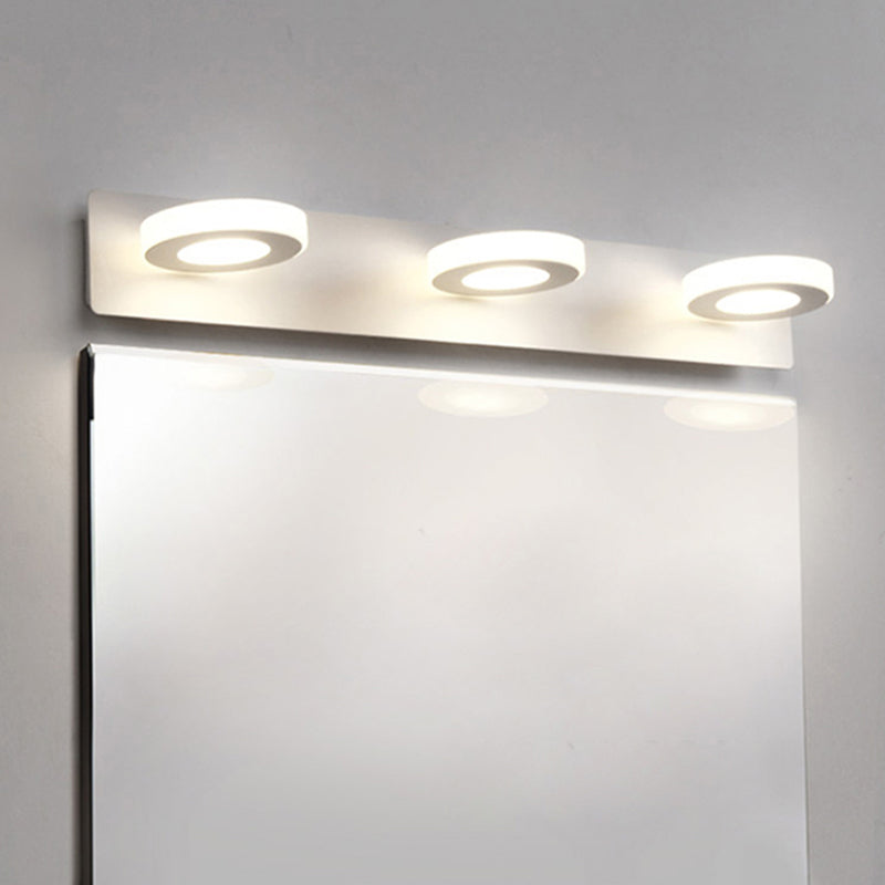 Metal Geometric Wall Mount Lighting Modern Multi Lights Mirror Wall Light Fixture in White