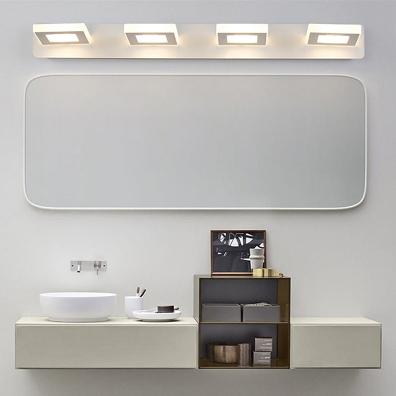 Metal Geometric Wall Mount Lighting Modern Multi Lights Mirror Wall Light Fixture in White
