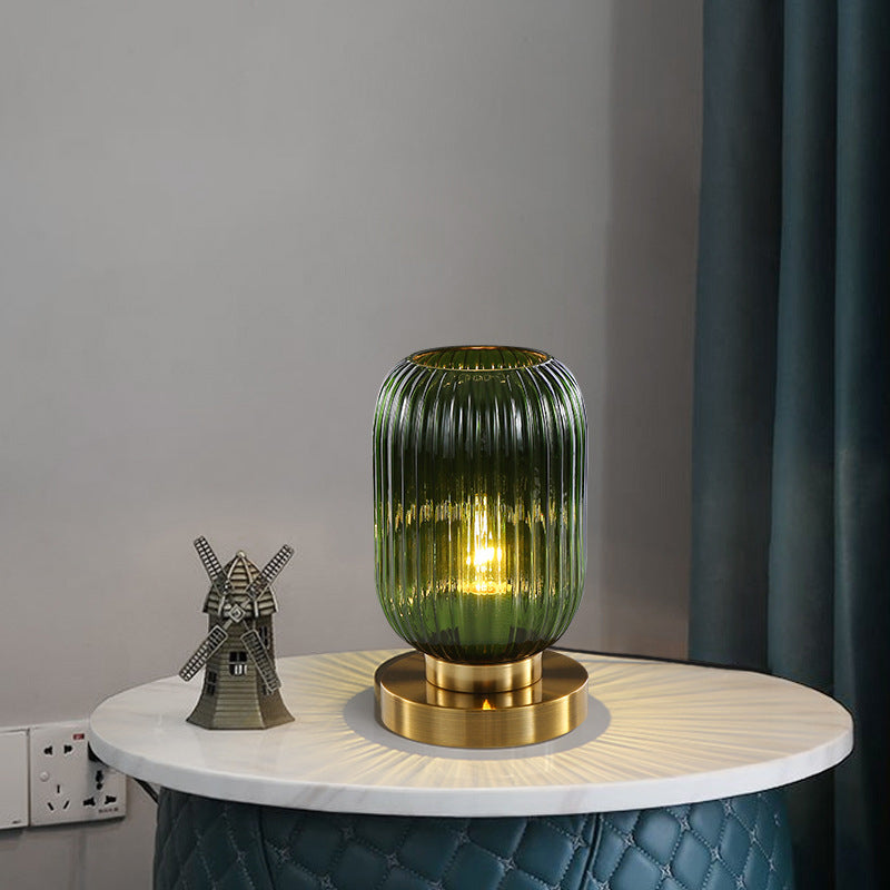Lampes de table de nuit géométrique en verre de style moderne.