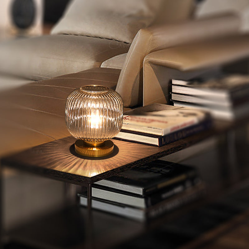 Lampes de table de nuit géométrique en verre de style moderne.