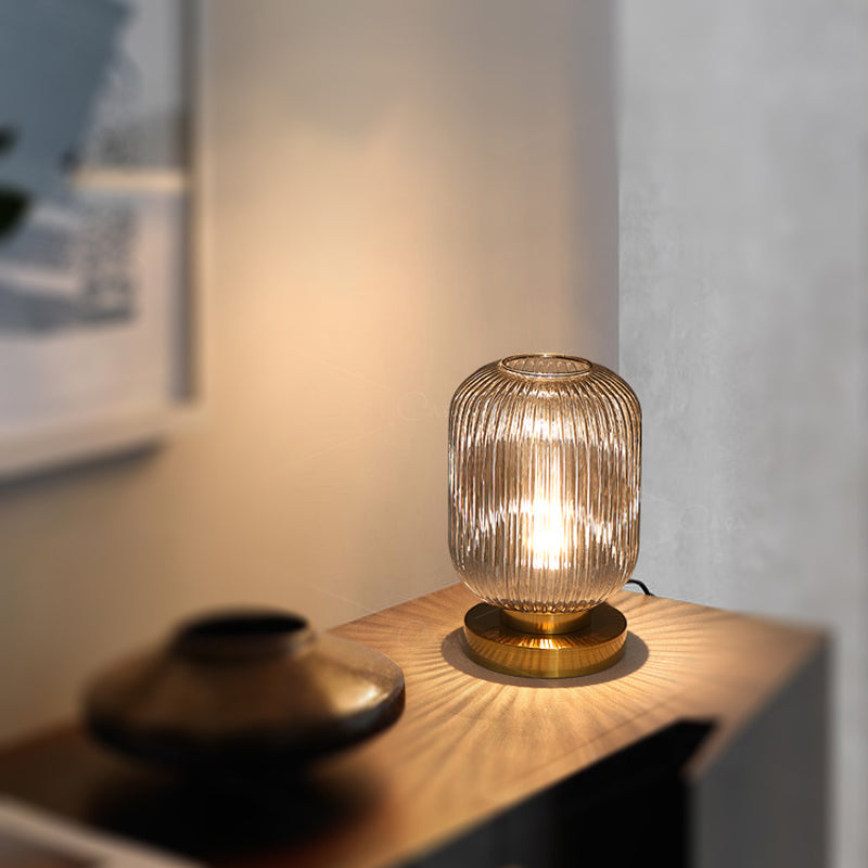 Lampes de table de nuit géométrique en verre de style moderne.
