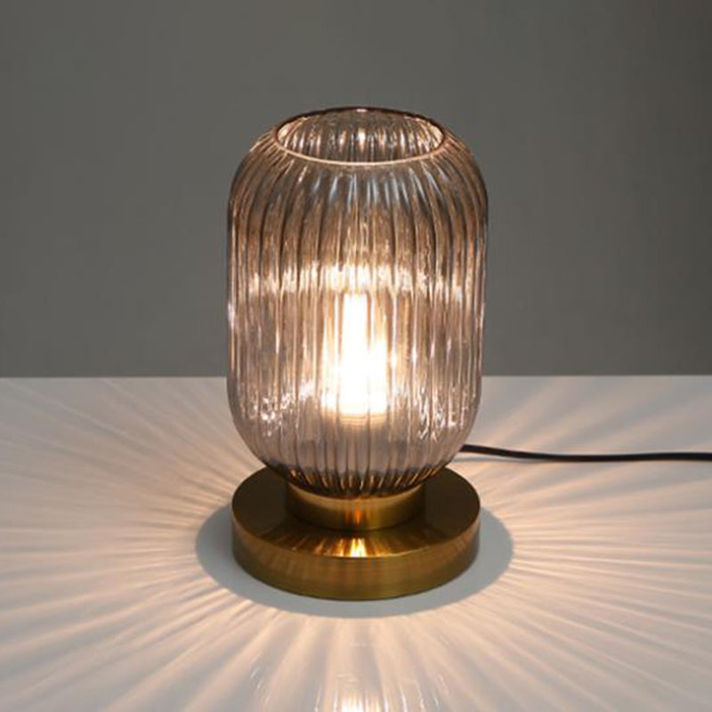 Lampes de table de nuit géométrique en verre de style moderne.