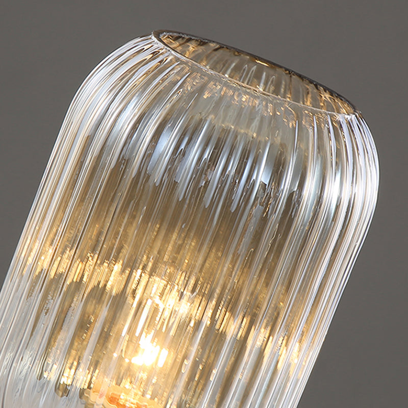 Lampes de table de nuit géométrique en verre de style moderne.