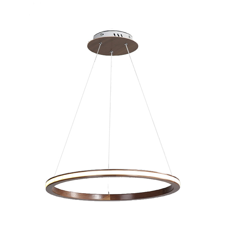 Luci del lampadario a ruota Ruota Apparecchi di illuminazione lampadario moderno in legno in marrone