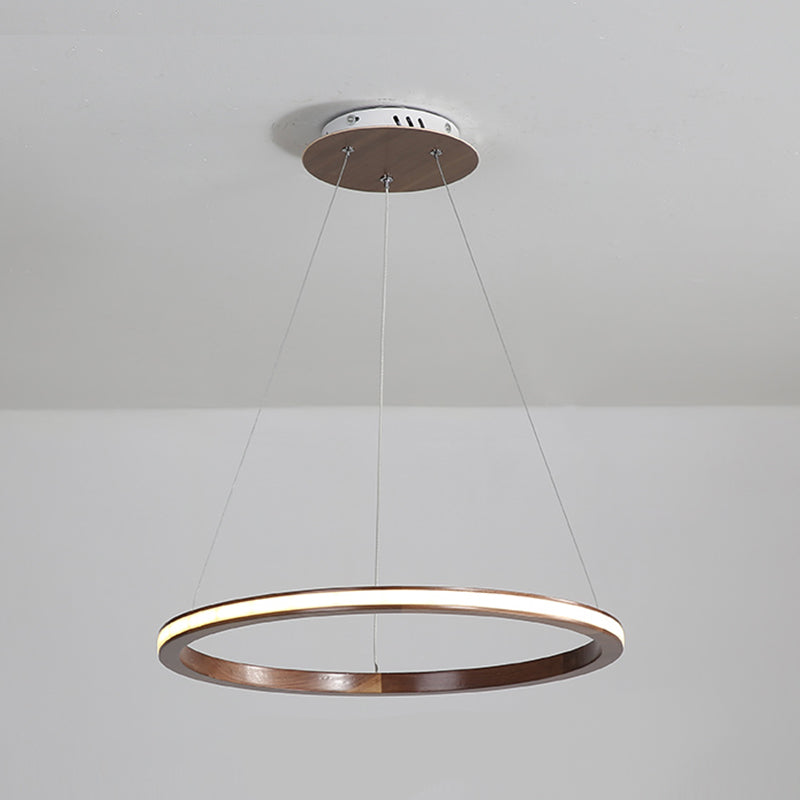 Luci del lampadario a ruota Ruota Apparecchi di illuminazione lampadario moderno in legno in marrone