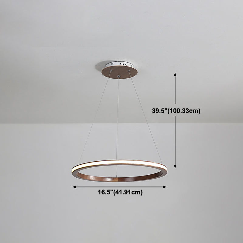Luci del lampadario a ruota Ruota Apparecchi di illuminazione lampadario moderno in legno in marrone