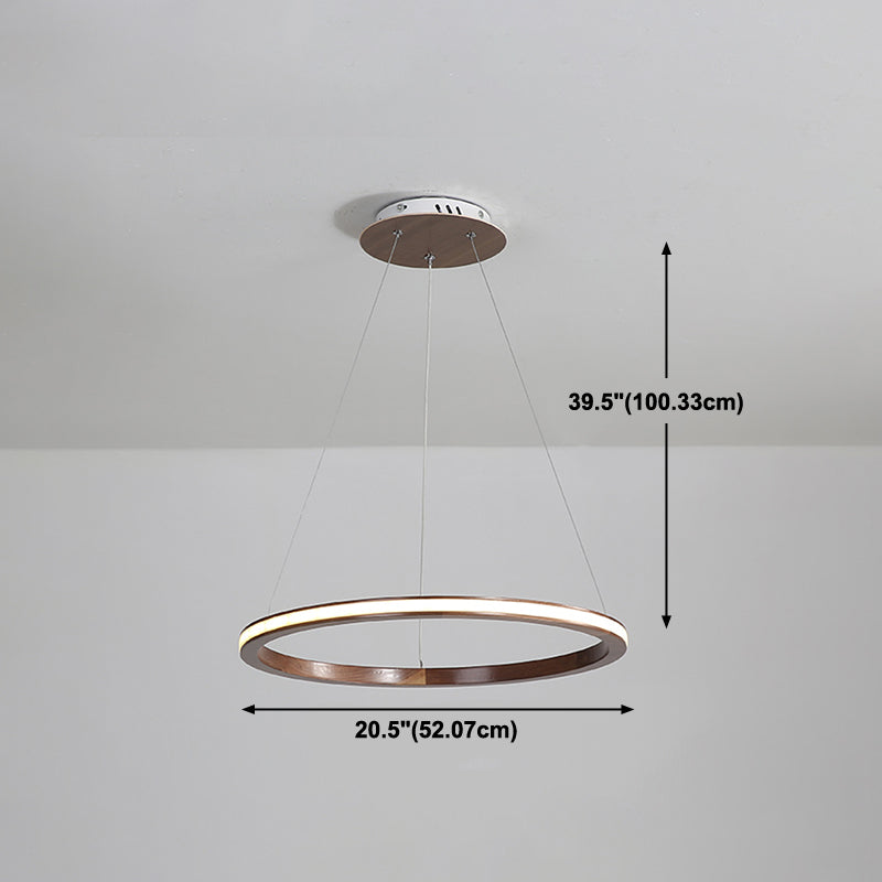 Luci del lampadario a ruota Ruota Apparecchi di illuminazione lampadario moderno in legno in marrone