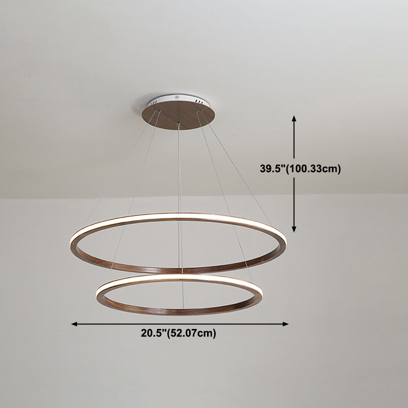 Luci del lampadario a ruota Ruota Apparecchi di illuminazione lampadario moderno in legno in marrone
