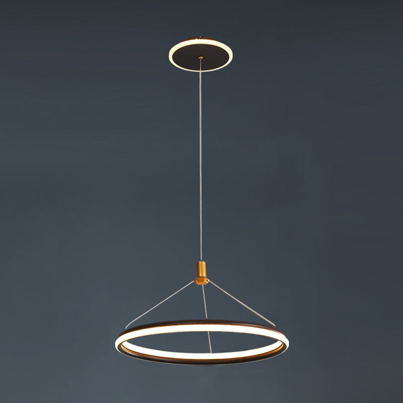Lumo circolare a livello singolo leggero moderno lampadario in metallo Apparecchio di illuminazione