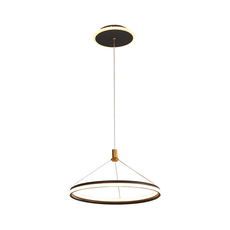 Lumo circolare a livello singolo leggero moderno lampadario in metallo Apparecchio di illuminazione