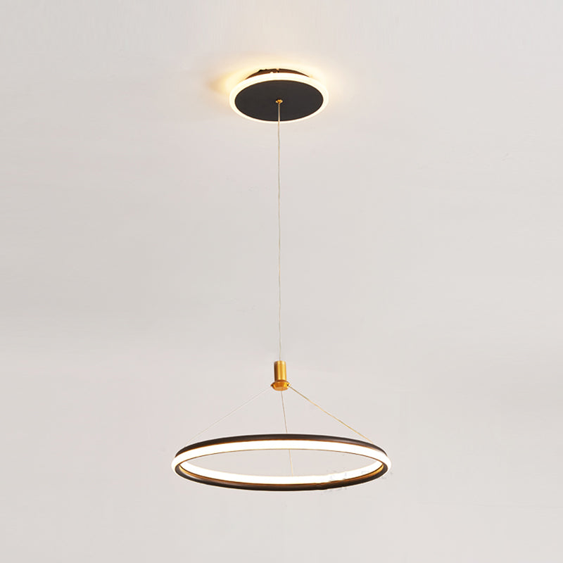 Lumo circolare a livello singolo leggero moderno lampadario in metallo Apparecchio di illuminazione