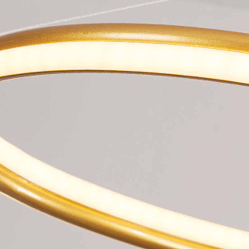 Lumo circolare a livello singolo leggero moderno lampadario in metallo Apparecchio di illuminazione