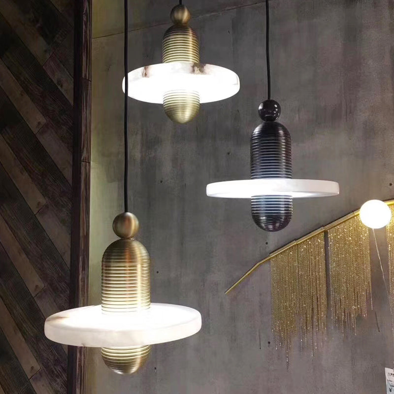 Marble Hanging Light Contemporary Simplicity Pendent Lighting Fixture for Drawing Room