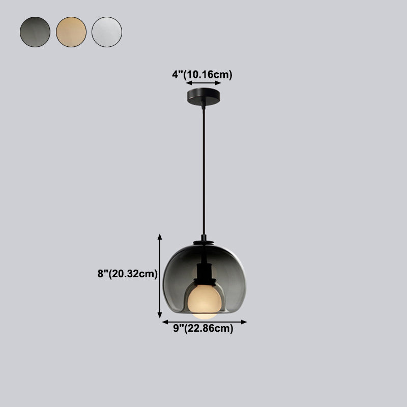 Modern Style Spherical Shape Pendant Lighting Glass Pendant Light for Bedroom