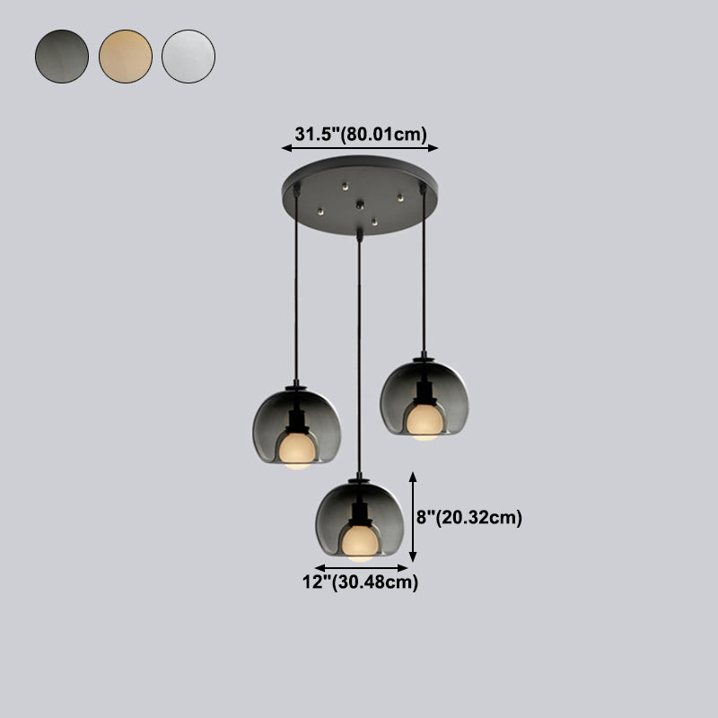 Modern Style Spherical Shape Pendant Lighting Glass Pendant Light for Bedroom