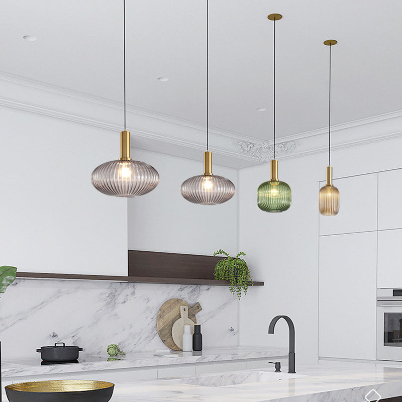 Modern Style Minimalist Hanging Light Glass Shade Pendant Lighting Fixture