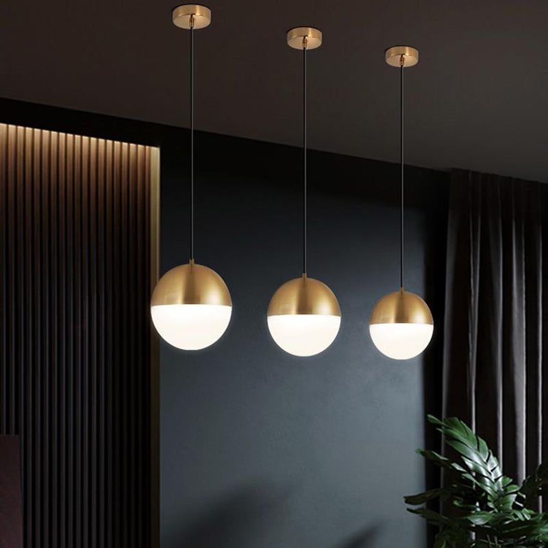 1 Light Sphere Hanging Ceiling Light Modern Style Glass Hanging Lamp Kit
