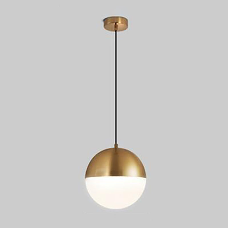 1 Light Sphere Hanging Ceiling Light Modern Style Glass Hanging Lamp Kit