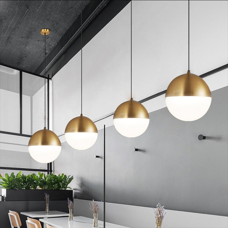 1 Light Sphere Hanging Ceiling Light Modern Style Glass Hanging Lamp Kit
