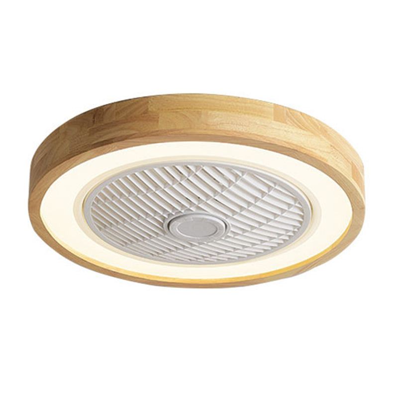 Geometric Ceiling Fan Lamp Nordic Style LED Wood Close to Ceiling Lamp