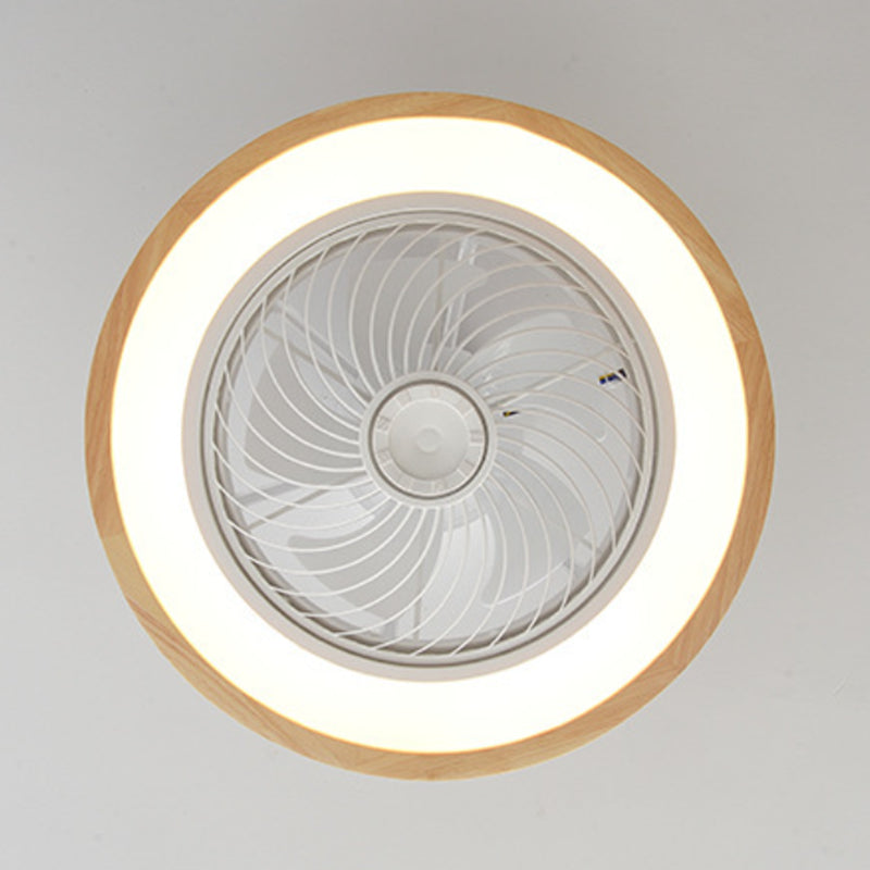 Geometric Ceiling Fan Lamp Nordic Style LED Wood Close to Ceiling Lamp