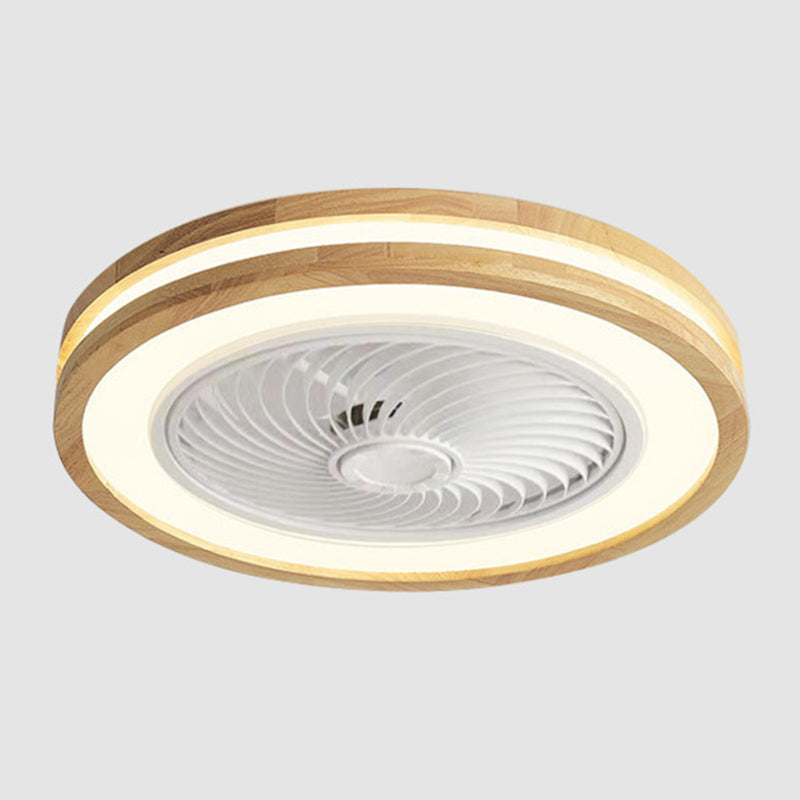 Geometric Ceiling Fan Lamp Nordic Style LED Wood Close to Ceiling Lamp