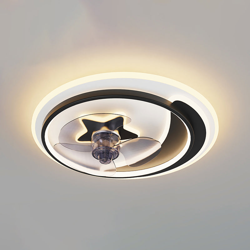 Metal Geometric Shape Ceiling Fans Modern 3-Lights Ceiling Fan Lamp Fixture