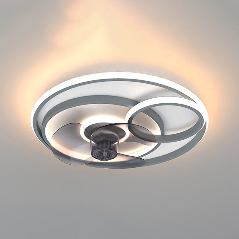 Metal Geometric Shape Ceiling Fans Modern 3-Lights Ceiling Fan Lamp Fixture