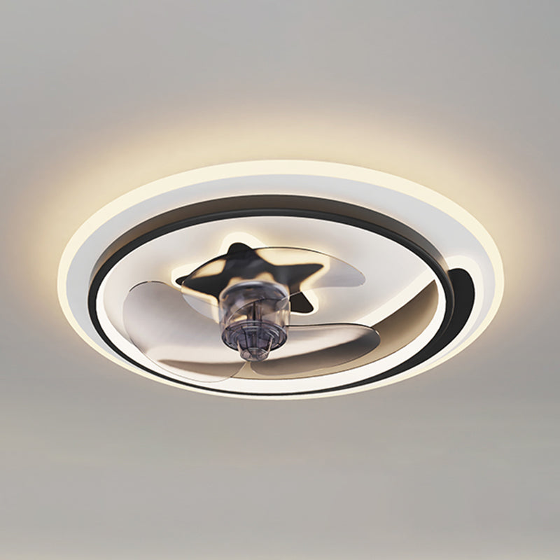 Metal Geometric Shape Ceiling Fans Modern 3-Lights Ceiling Fan Lamp Fixture
