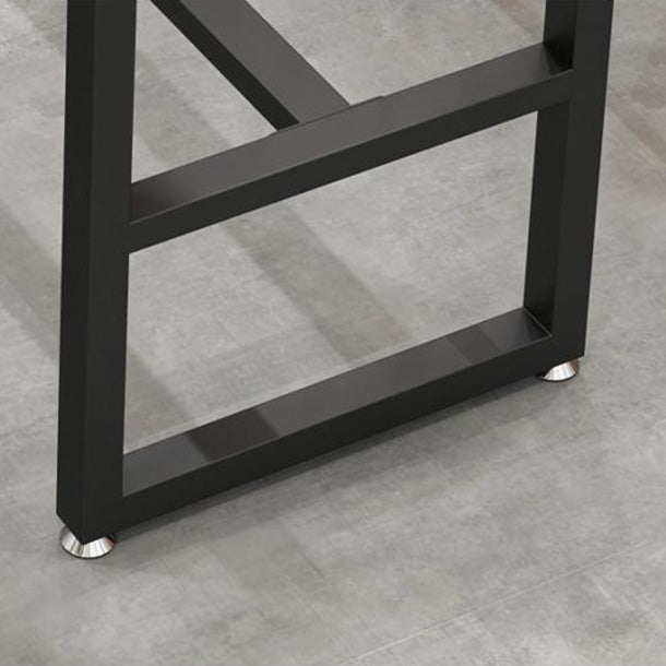 Stone Bar Dining Table Industrial Rectangle Bar Table with Black Base