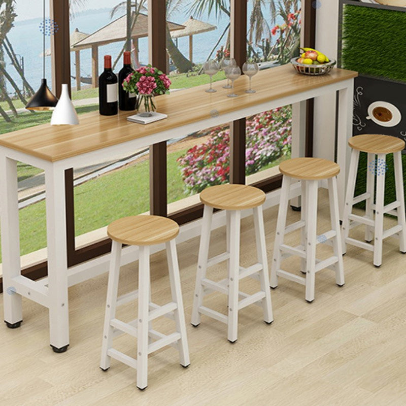 Rectangle Bar Dining Table Modern Bar Table with Trestle Base