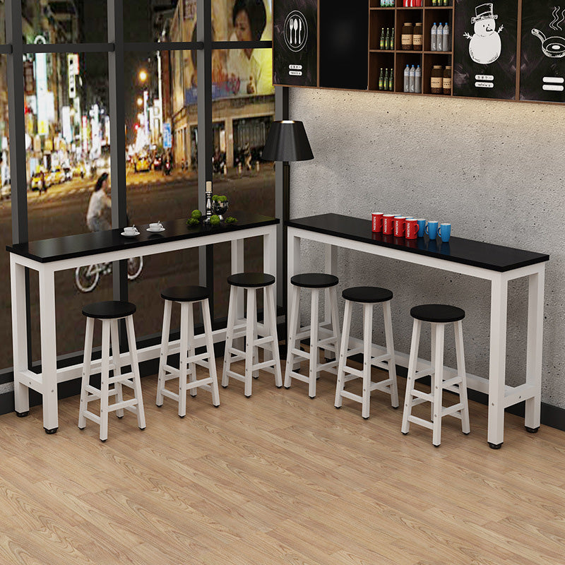 Rectangle Bar Dining Table Modern Bar Table with Trestle Base