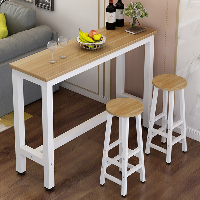 Rectangle Bar Dining Table Modern Bar Table with Trestle Base