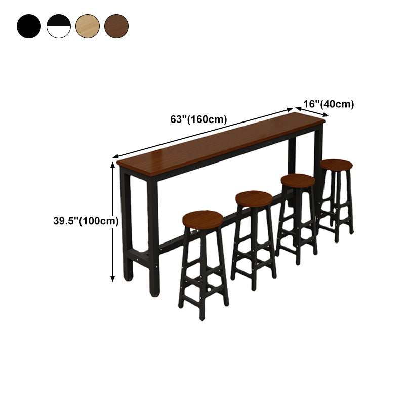 Rectangle Bar Dining Table Modern Bar Table with Trestle Base