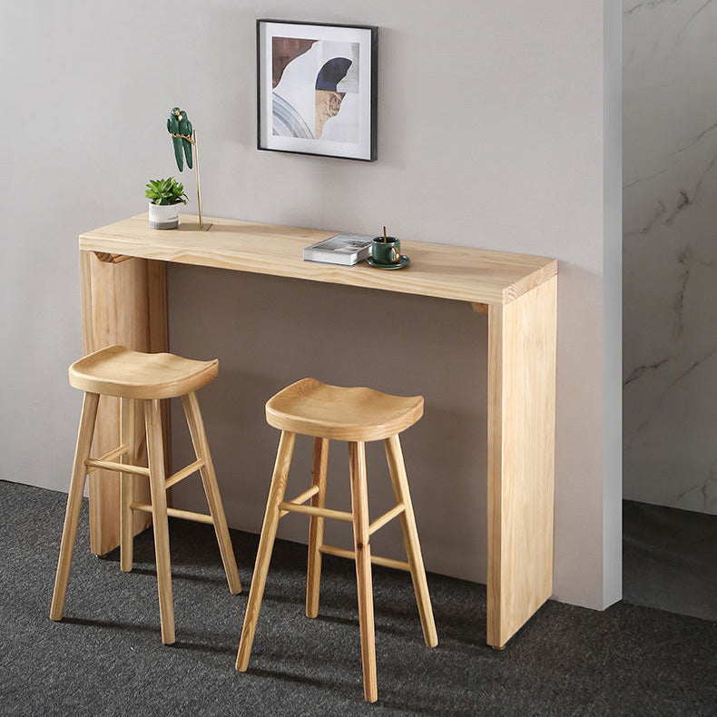 Rectangle Bar Table Wood Contemporary Bar Table with Sled Base