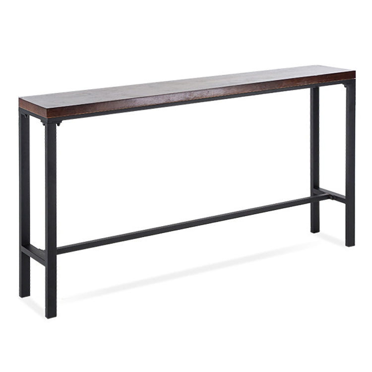 Wood Rectangle Bar Table Contemporary Bar Table with Trestle Base