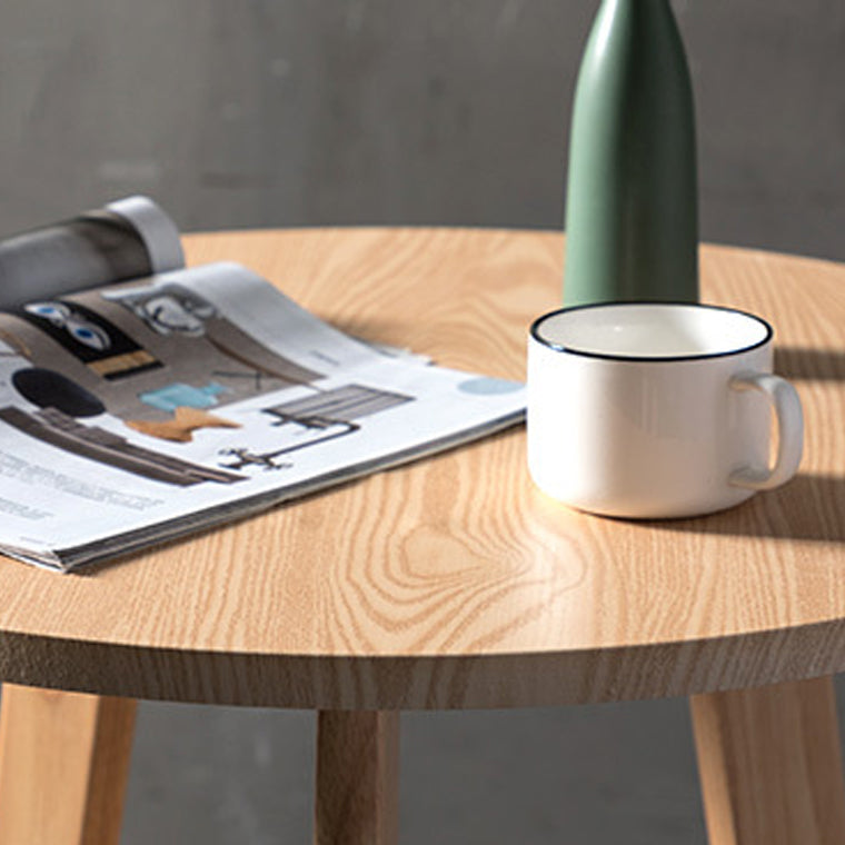 Modern Style Round Bar Table Wood Top Pub Table for Dining Room