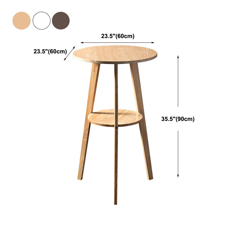 Modern Style Round Bar Table Wood Top Pub Table for Dining Room
