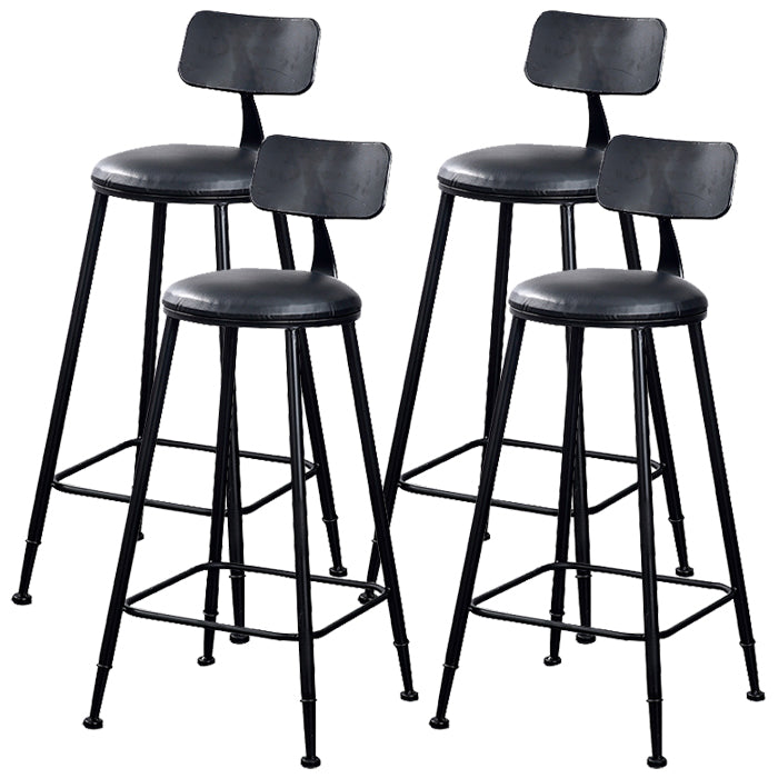 29.53" Industrial Bar and Counter Stool Low Back Stool with 4 Legs