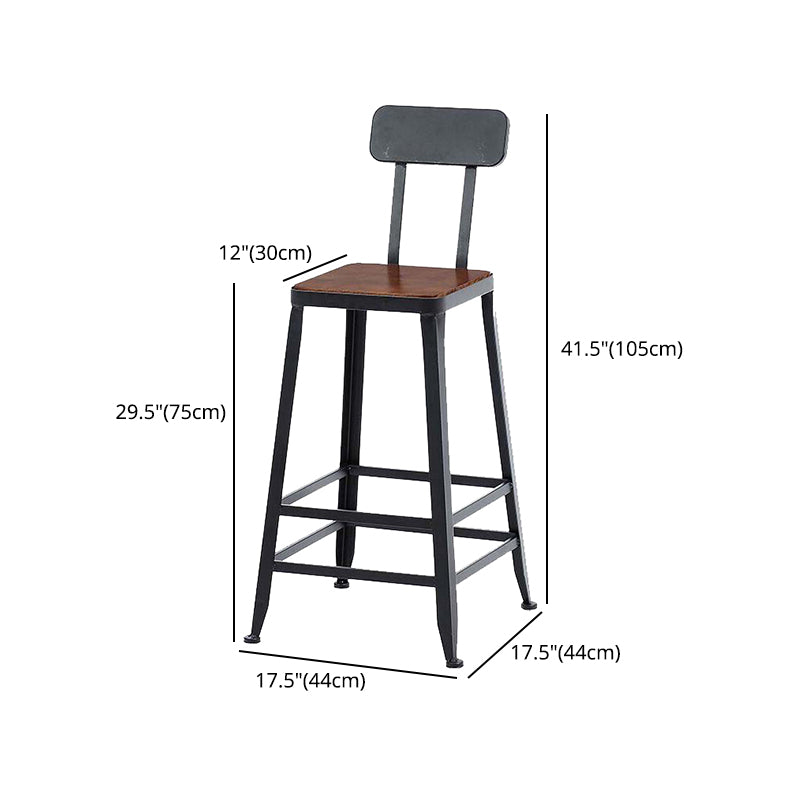 29.53" Industrial Bar and Counter Stool Low Back Stool with 4 Legs
