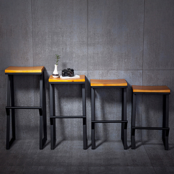 Industrial Bar and Counter Stool Backless Stool with Sled Base in Black