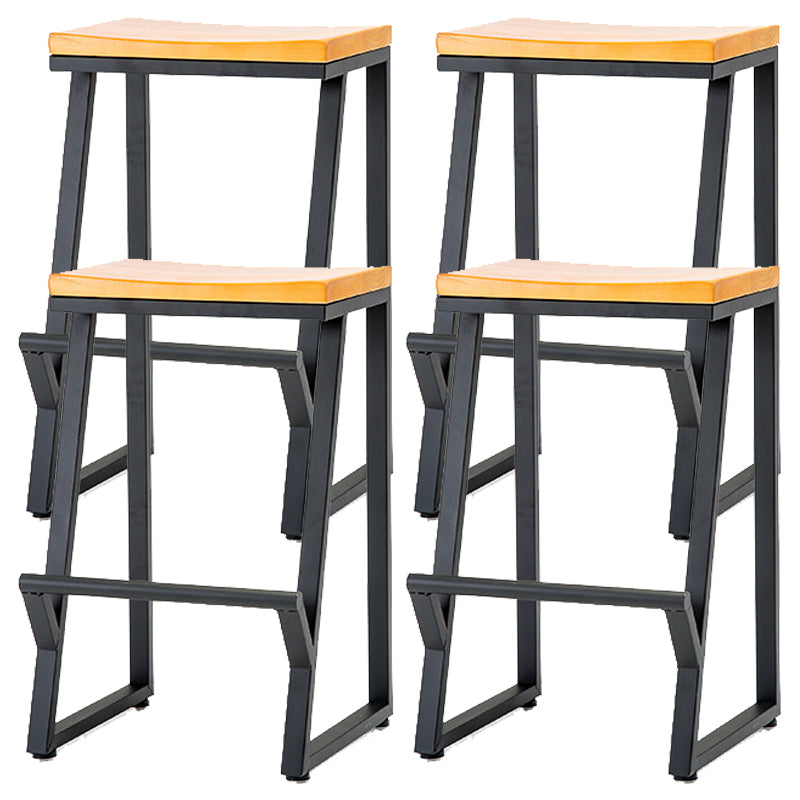 Industrial Bar and Counter Stool Backless Stool with Sled Base in Black
