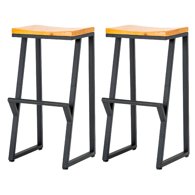 Industrial Bar and Counter Stool Backless Stool with Sled Base in Black