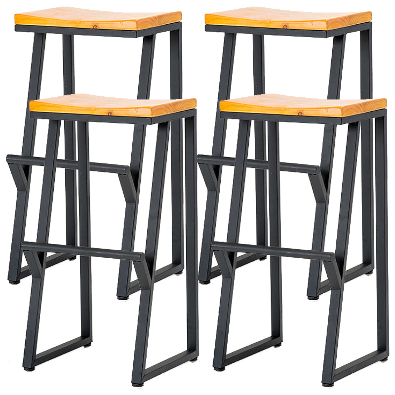 Industrial Bar and Counter Stool Backless Stool with Sled Base in Black