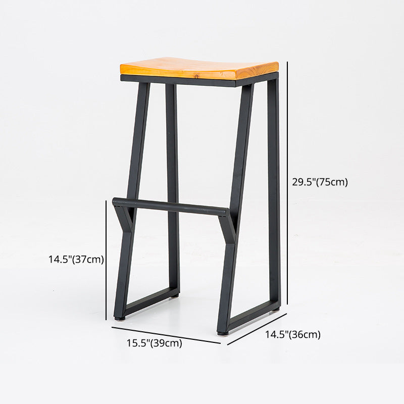 Industrial Bar and Counter Stool Backless Stool with Sled Base in Black